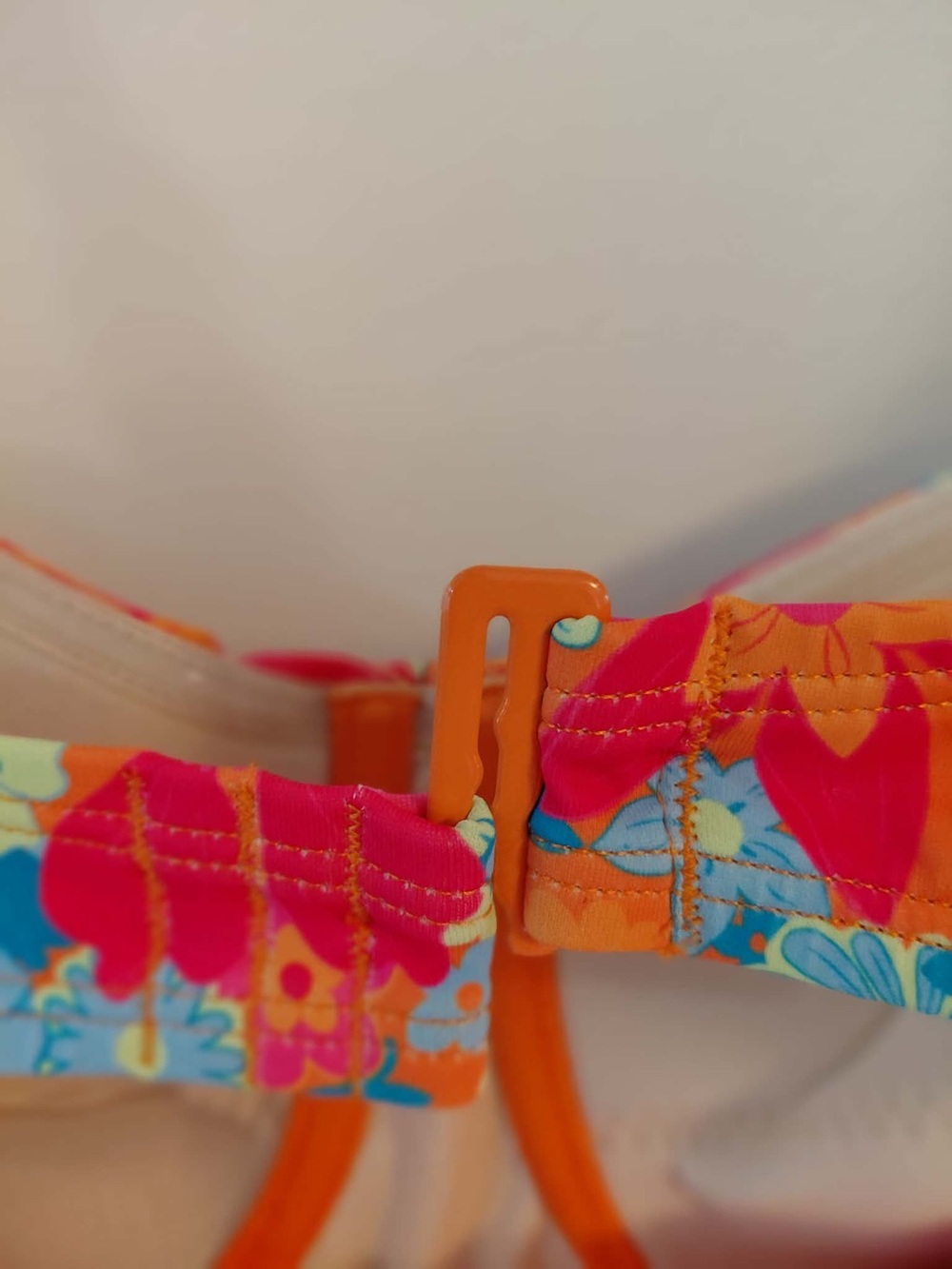 Joe Fresh Vintage-Style Floral High-Waist Bikini Set — Bright Pink & Orange 1X - Picture 7 of 8
